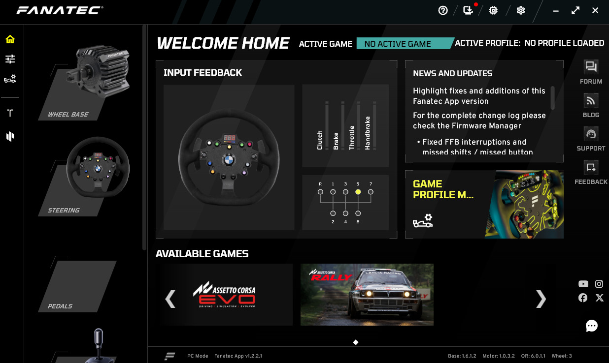 Forza Horizon 6に向けてFanatecのAppを更新したらシフターがバグったので戻した